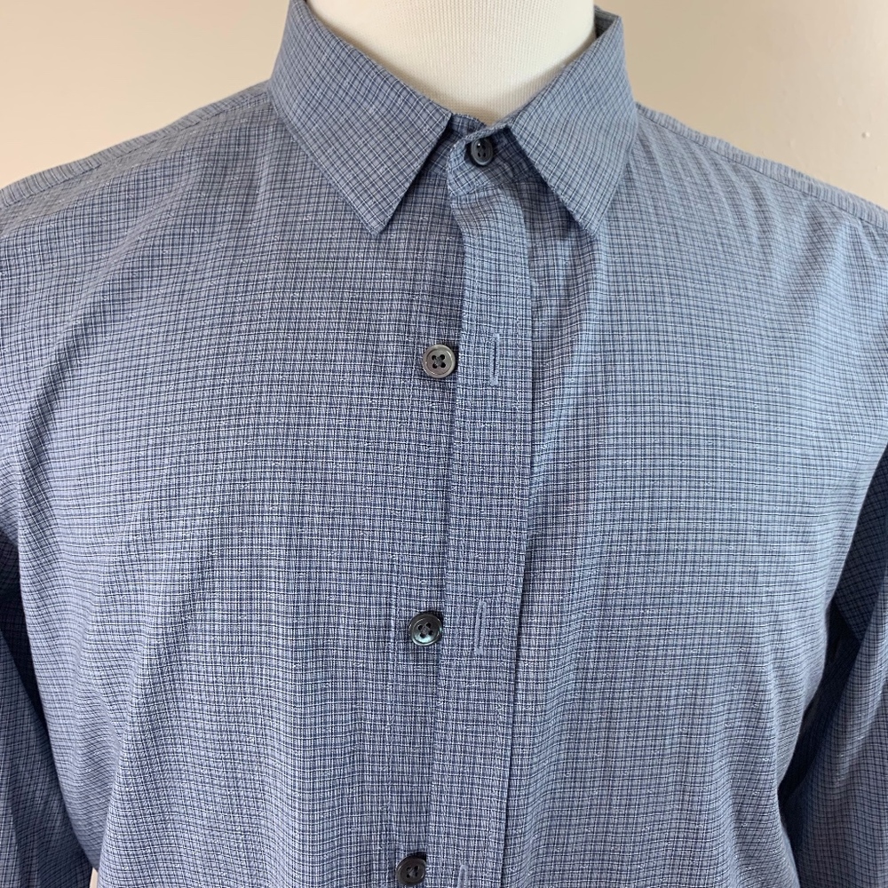 Theory Zack PS Blue Tessel Casual Button Up
